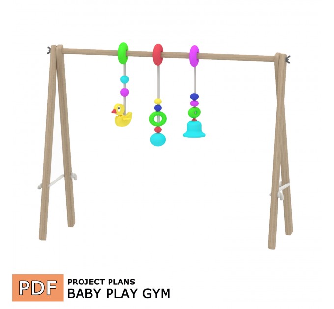 Build plan for wooden baby gym frame, Scandinavian - mobile activity play gym playset DIY - Digital Download Only