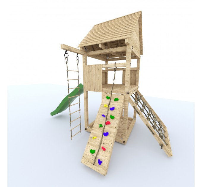 Playset build plan for kids, Playhouse - Wooden gardenhouse, Outdoor Wood Structure Climbing Wall Climber Slide - Digital Download Only