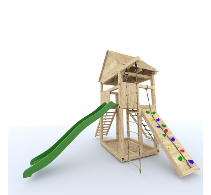 Playset build plan for kids, Playhouse - Wooden gardenhouse, Outdoor Wood Structure Climbing Wall Climber Slide - Digital Download Only