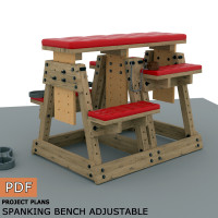 Adjustable BDSM spanking bench, adult furniture, sex bench - Digital Download Only