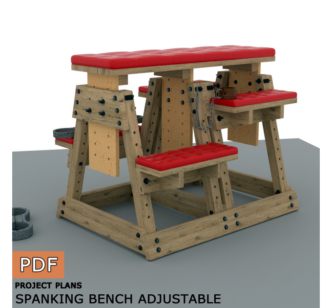 Adjustable BDSM Spanking Bench - Digital Download Only