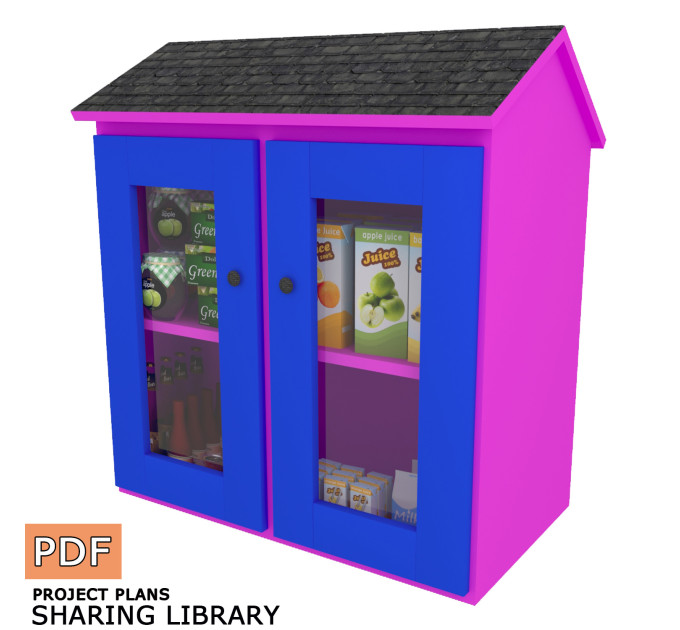 DIY project. Outdoor Library Neighborhood Community Shared Loan  Blessing Box Little Free Pantry Street Sidewalk - Digital Download Only