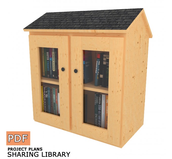 DIY project. Outdoor Shared Library Lending Neighborhood Sidewalk Loan Street Blessing Box Little Free Pantry - Digital Download Only