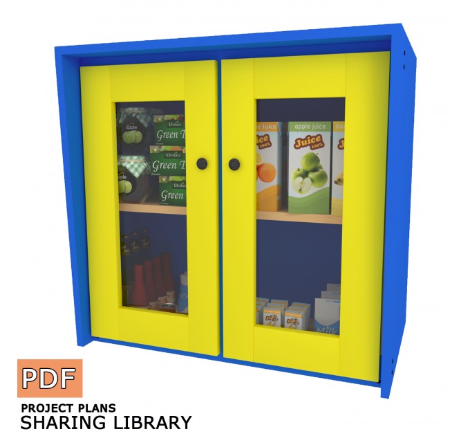 DIY project. Sidewalk Street Library Neighborhood Shared Loan Tiny Community Blessing Box Little Free Pantry Outdoor - Digital Download Only