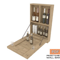 DIY wall bar plan, "drinky shelf", liquor bar, portable bar PDF - - Digital Download Only