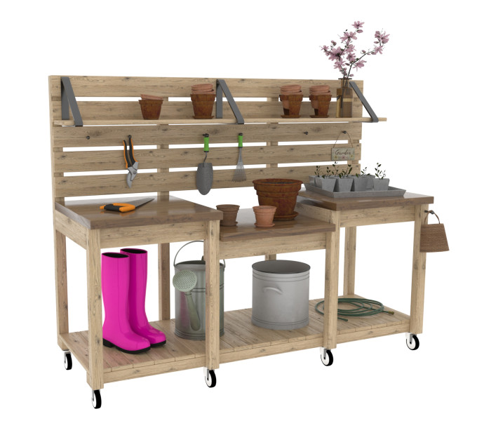 Potting bench build plan, gardeners table, potting table, gardening bench, garden station, outdoor potting bench