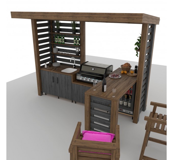 Step-by-Step Wooden Outdoor Kitchen Plans - Digital Download