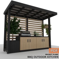 DIY Wooden Outdoor Kitchen Plans - Digital Download Only