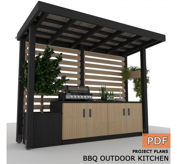 DIY Wooden Outdoor Kitchen Plans - Digital Download