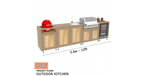 Diy Outdoor Grill Kitchen - 12ft, Grill Cabinet, Grill Table, Grill 