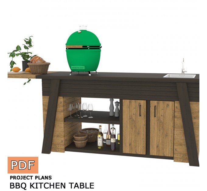 DIY Grill Shed Station & BBQ Kitchen Table - Download Your Plans Today