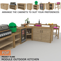 Module outdoor kitchen, bbq table - Digital Download Only