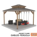 DIY 12' x 12' Gable pergola, Wood gazebo plan, Complete pavilion, Gable timber frame pavilion - Digital Download Only