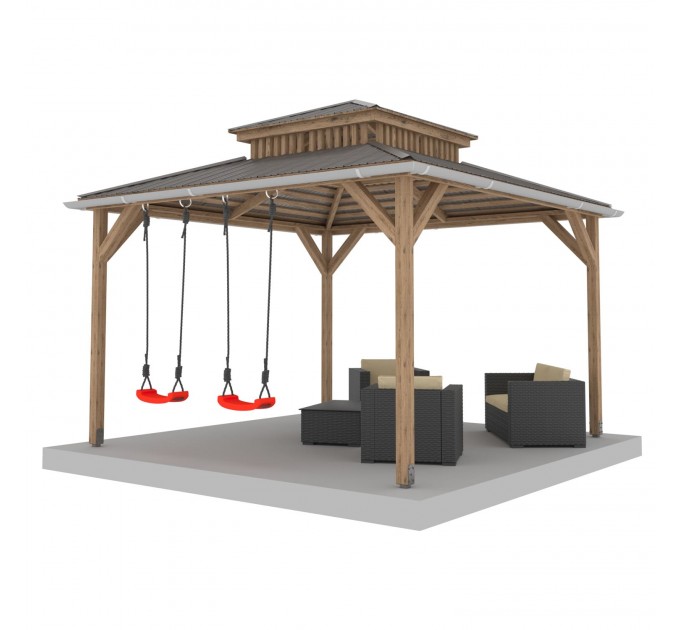 DIY 12' x 12' Gable pergola, Wood gazebo plan, Complete pavilion, Gable timber frame pavilion - Digital Download Only