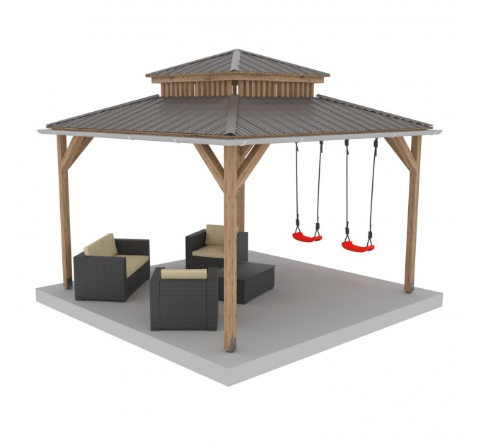 DIY 12' x 12' Gable pergola, Wood gazebo plan, Complete pavilion, Gable timber frame pavilion - Digital Download Only