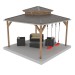 DIY 12' x 12' Gable pergola, Wood gazebo plan, Complete pavilion, Gable timber frame pavilion - Digital Download Only