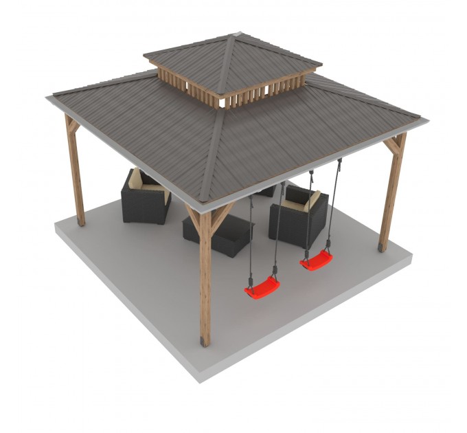 DIY 12' x 12' Gable pergola, Wood gazebo plan, Complete pavilion, Gable timber frame pavilion - Digital Download Only