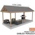 Gabled pergola, Pavilion blueprints, Family project, Gazebo drawings, Grill veranda, Gazebo plans - Digital Download Only