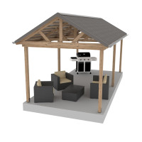 Gabled pergola, Pavilion blueprints, Family project, Gazebo drawings, Grill veranda, Gazebo plans - Digital Download Only