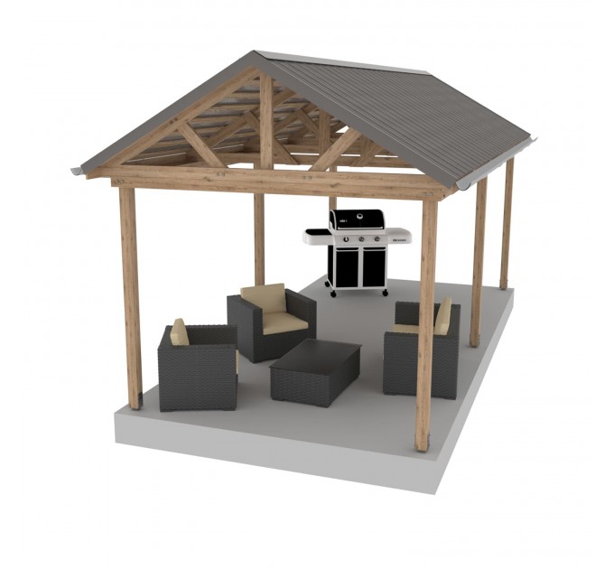 Gabled pergola, Pavilion blueprints, Family project, Gazebo drawings, Grill veranda, Gazebo plans - Digital Download Only