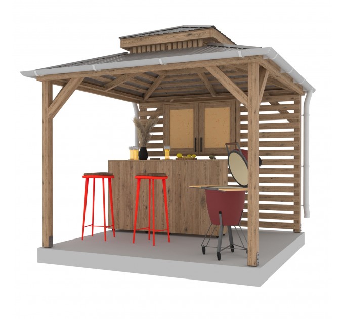 Outdoor Bar, backyard party pavilion, open-air bar, beach bar, outdoor house, party bar plan - Digital Download Only