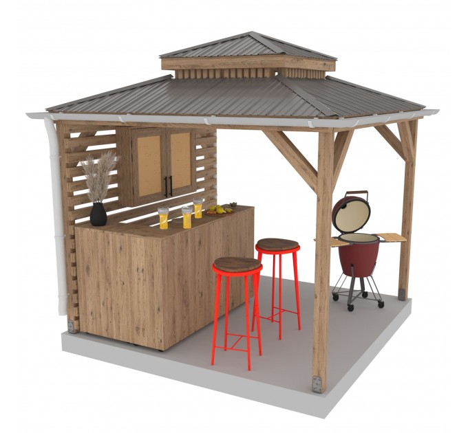 Outdoor Bar, backyard party pavilion, open-air bar, beach bar, outdoor house, party bar plan - Digital Download Only