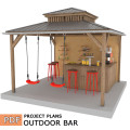 DIY Outdoor open-air bar, backyard party pavilion, beach bar, outdoor house, party bar plan - Digital Download Only