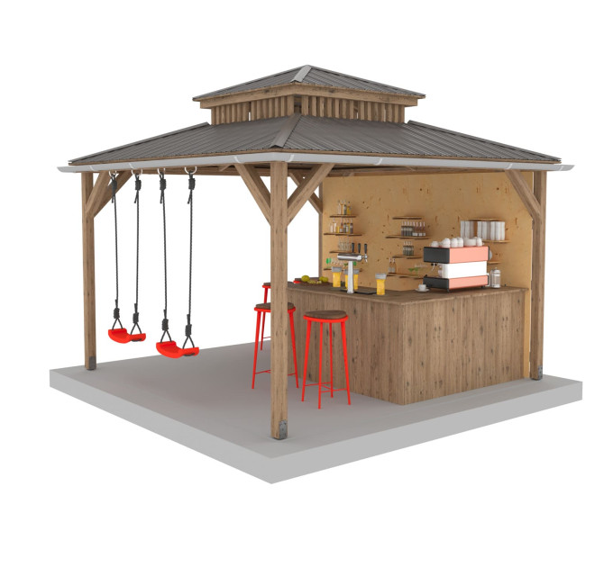 DIY Outdoor open-air bar, backyard party pavilion, beach bar, outdoor house, party bar plan - Digital Download Only