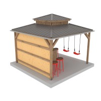 DIY Outdoor open-air bar, backyard party pavilion, beach bar, outdoor house, party bar plan - Digital Download Only