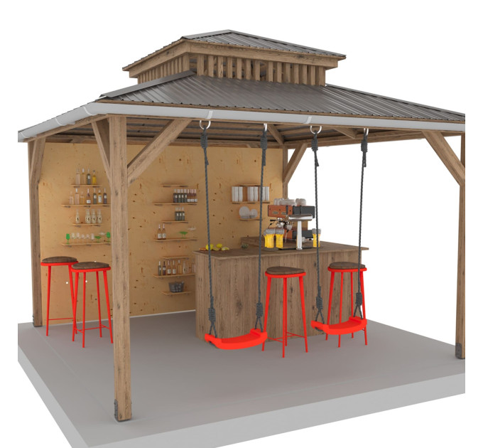 DIY Outdoor open-air bar, backyard party pavilion, beach bar, outdoor house, party bar plan - Digital Download Only