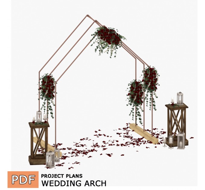 Building plans wedding arch, DIY A-frame wedding arbor, backdrop stand, wedding backdrop - Digital Download Only