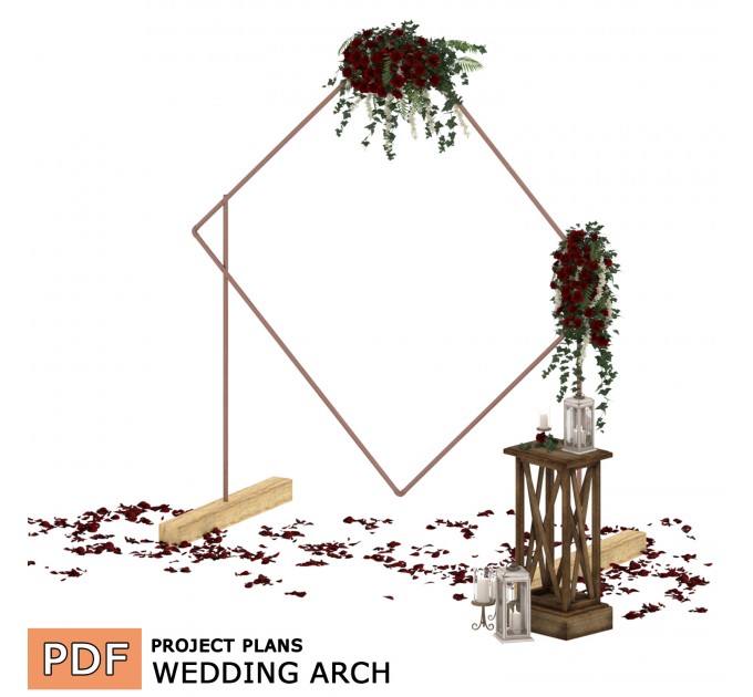 Building plans wedding arch, DIY A-frame wedding arbor, backdrop stand, wedding backdrop - Digital Download Only